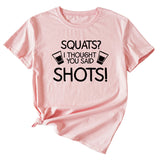 T-shirt décontracté à manches courtes pour femmes Squares I Thought