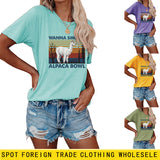 WAnna Smoke Fun Pattern Printed Round Neck Fashion Short Sleeve T-shirt Women
