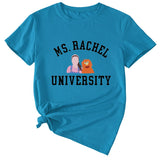 MS RACHEL University Fun Graphic Short-sleeved T-shirt