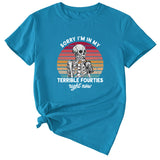 Sorry I'm In My Fun Pattern Printed Casual Short-sleeved T-shirt