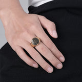 NEHZUS St Benedict Exorcism Cross Ring for Men Stainless Steel 0.71in Christian Catholic Daily Wear Gift