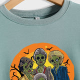 Pull à manches longues et col rond imprimé Golden Ghouls pour fille