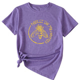 Bee Protect The Pollinators Pattern Short Sleeved T-shirt