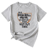 The Letters I'm A Basketball Mom Round Neck Short Sleeves