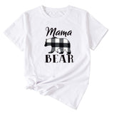 Fashion Jacket Mama Bear Pattern Ladies Round Neck Short Sleeve T-shirt