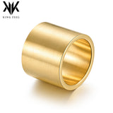 NEHZUS 19mm Wide Gold Ring for Men Women Stainless Steel Brushed Band Hip Hop Punk Thumb Ring 0.75in 0.71oz Daily Wear Gift