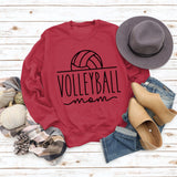 VOLLEYBALL MOM Loose Bottom Long-sleeved Round Neck Sweater for Women