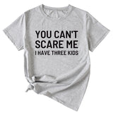 Women's Letter Print You Can't Scale Me Casual Round Neck Short Sleeves Shirt