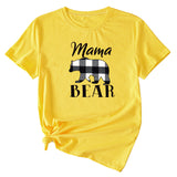 Fashion Jacket Mama Bear Pattern Ladies Round Neck Short Sleeve T-shirt