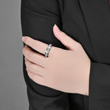 NEHZUS Daisy Spinner Ring for Women Stainless Steel 6mm Rotatable Fidget Anxiety Relief 0.24in Wide Daily Wear Gift