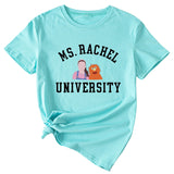 MS RACHEL University Fun Graphic Short-sleeved T-shirt