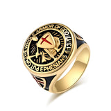 NEHZUS Armor of God Ring for Men Stainless Steel Ephesians 6:13 0.91in Shield Cross Signet Ring 0.92oz Daily Wear Gift
