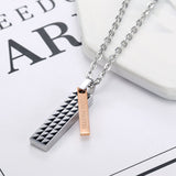 Couples Stainless Steel Pendant Necklace Personalized Matching Necklaces Set with Engraved