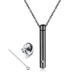 Collier d'urne de bijoux en acier titane en mémoire d'un être cher, pendentif créatif de bouteille de parfum en acier inoxydable ouvrable