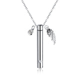 Collier d'urne de bijoux en acier titane en mémoire d'un être cher, pendentif créatif de bouteille de parfum en acier inoxydable ouvrable