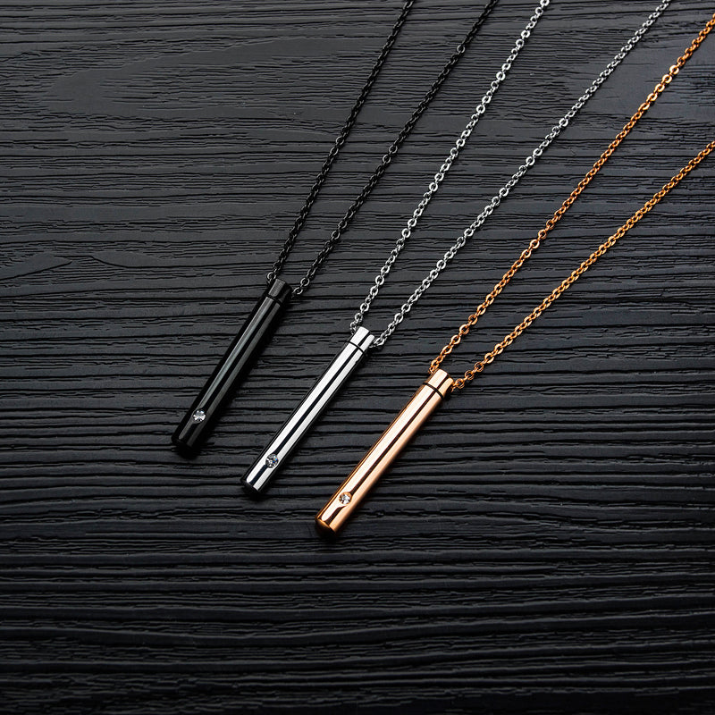 Collier d'urne de bijoux en acier titane en mémoire d'un être cher, pendentif créatif de bouteille de parfum en acier inoxydable ouvrable
