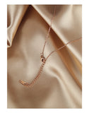 Collier personnalisé en acier titane et nacre pour femmes, avec diamants, chaîne de clavicule Simple et à la mode