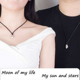 NEHZUS Couples Necklaces,Magnetic Wishing Stones Pendants Necklace for Couple,Jewelry Gift Diea