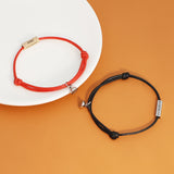 Handmade Rope Braided Couples Magnetic Bracelet, Adjustable Bracelet, Love Bracelet For Men Women