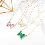 Creative Small Fresh Collarbone Chain Girl Crystal and Diamond Pendant Personalized Versatile Butterfly Necklace