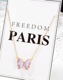 Creative Small Fresh Collarbone Chain Girl Crystal and Diamond Pendant Personalized Versatile Butterfly Necklace