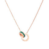 Chaîne de clavicule de Style chérie pour femmes, mode avec chiffres romains en zircone, Double anneau