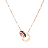 Chaîne de clavicule de Style chérie pour femmes, mode avec chiffres romains en zircone, Double anneau