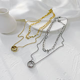 NEHZUS Style multicouche tempérament titane acier collier femmes mode bague Sexy clavicule chaîne cou chaîne vente en direct