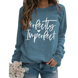 Women Perfectly Love Heart Imperfect Graphic Sweatshirt Long Sleeve Shirt