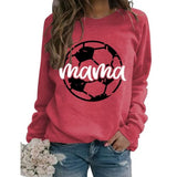 Women Soccer Mama Sweatshirt Soccer Season Graphic Tops