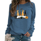 Women Black Cat Gnome Pumpkin Bat Halloween Costume Sweatshirt