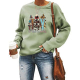 Women Joy To The World Graphic Sweatshirt Buffalo Plaid Christmas Shirt