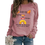 Women Chicken Wing Hot Dogs & Baloney Chicken and Macaroni Chillin with My Homies Sweatshirt