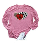 Valentine Shirt Valentine's Day Gift for Women Leopard Buffalo Plaid Valentine Heart Blouse