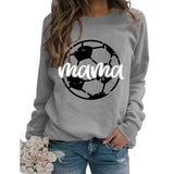Women Soccer Mama Sweatshirt Soccer Season Graphic Tops