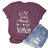 Valentines Day Shirts Women It's All About The Love Heart Tee Tops