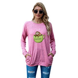 Sloth Shirt for Women Funny Sloth Coffee Blouse with Pockets