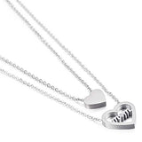 Love Heart Womens Necklace Stainless Steel Gold Plated Pendant Necklaces for Mom Inlay 5A Cubic Zirconia Personalized Moms Necklace with Kid’s Name