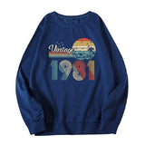 Vintage 1981 Sweatshirt 40 Years Old Birthday Gift Long Sleeve Shirt for Women