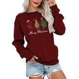 Women Buffalo Plaid Christmas Chicken Sweatshirt Merry Christmas Shirt