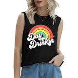 Day Drinkin' Vintage Rainbow Tank Damen Lustiges Sommershirt