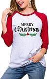 Merry Christmas Shirt 3/4 Sleeve Graphic Blouse