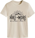 Adventure Tshirt for Women Hike More Worry Less Tees Tops
