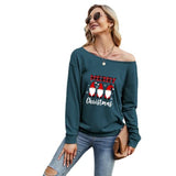Women Merry Christmas Fashion Shirt Christmas Gnomes Graphic Blouse