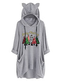 Buffalo Plaid Christmas Tree Hoodie Merry Christmas Shirt with Pockets
