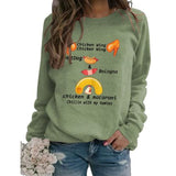 Women Chicken Wing Hot Dogs & Baloney Chicken and Macaroni Chillin with My Homies Sweatshirt