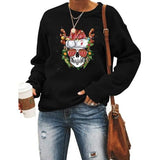 Skull Mom Santa Christmas Sweatshirt Women Long Sleeve Graphic Shirt
