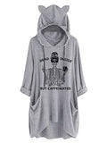 Dead Inside But Caffeinated Sunflower Women Long Sleeve Hoodies Skull Shirt for Women
