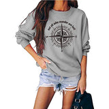 Women's Not-All-Who-Wander are Lost Letters Graphic Sweatshirt Casual Long Sleeve Shirt Top