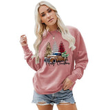 Women Merry Christmas Sweatshirt Christmas Tree Car Shirt